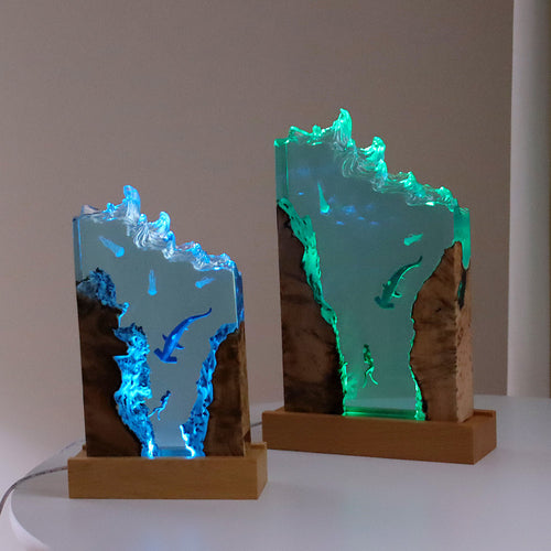 Shark resin lamp